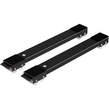 Imagem de Suporte Universal de Alumínio De Base Com Rodinha Para Geladeira Fogão E Máquina De Lavar Lousa Base Carrinho(Kit1-Preto)