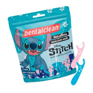 Imagem de Flosser Fio Dental Infantil Stitch Morango 50uni Dentalclean Morango