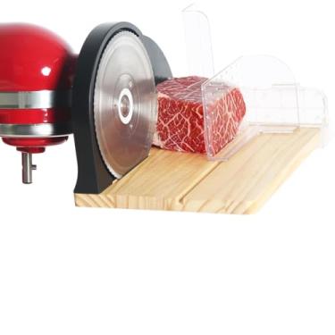 Imagem de LOPEZTEK Acessórios para fatiadores de alimentos compatíveis com batedeira KitchenAid, acessórios de fatiamento rápidos e precisos para delicatessens, carne, pão, legumes, frutas e queijo