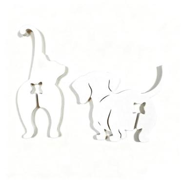 Imagem de 2 peças clipe de pão de bumbum - clipes de saco de comida reutilizáveis impressos em 3D acessórios divertidos de armazenamento de cozinha (branco) cão + gato