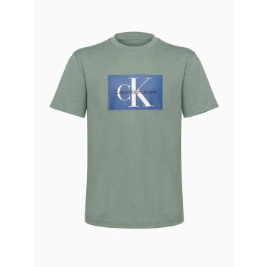 Imagem de Camiseta Infantil Calvin klein Boy Re Issue Retângulo Verde-Masculino