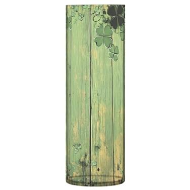 Imagem de CEBUGI Vaso de flores de fundo de dia de São Patrício 10 x 30 cm, vaso cilíndrico para flores, vaso transparente inquebrável para festa de casamento, decoração de casa