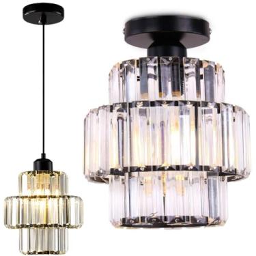 Imagem de Gimpo, Luminária Pendente até 128cm 32 Cristais Metal Dourado Lustre Plafon Teto Gimpo KJDD-E-003-PAI COR:PRETO