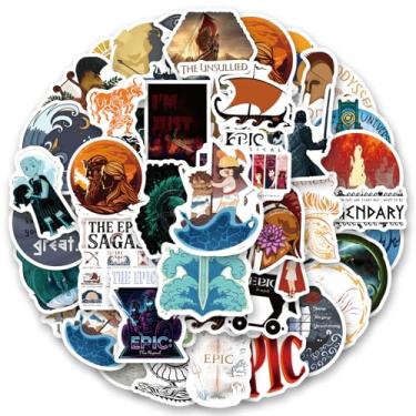 Imagem de Pacote de 55 peças Epic The Musical | Adesivos de vinil para scrapbook, diário, laptop, para-choque, skate, garrafas de água, computador, telefone, desenho animado, capacete rígido, adesivo de carro