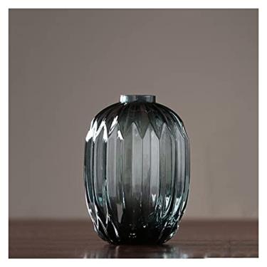 Imagem de KEG801302 Vasos para flores, vaso de vidro transparente, cristal, decoração moderna, vaso nórdico de luxo, flor seca, hidropônica, decoração de mesa Wazon, BI50VS, vaso decorativo para casa (médio)