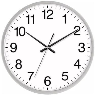 Imagem de Relógio para pendurar na sala de estar, relógio doméstico simples e moderno, relógio de quartzo criativo e personalizado, adequado para salas de estar e escritórios. Relógio de parede (prata, pequeno)
