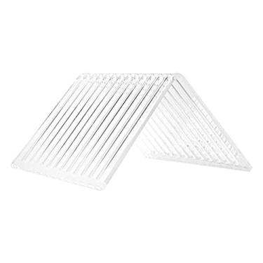 Imagem de KEG801302 Suporte de armazenamento de discos de vinil triangular, suporte de exibição de acrílico transparente, suporte vertical de mesa, comporta até 12 LPs de armazenamento de álbuns