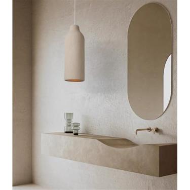 Imagem de Luminária pendente moderna para mesa de jantar, lustre cinza E27, design retangular, altura ajustável para quarto, sala de estar, mesa de jantar, cozinha, bar, luminária de teto (1 lâmpada -