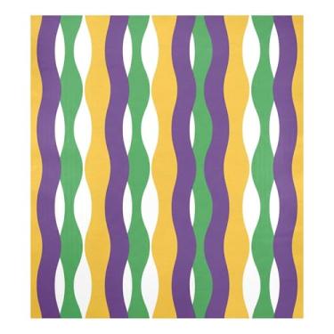 Imagem de Blueangle Mardi Gras Ondulado Listras Lava-louças Capa Magnética Decorativa Frontal de Lava-Louça, Decalques de Armário Doméstico Eletrodomésticos, 58 cm C x 66 cm Adesivo Magnético Decorativo (274)