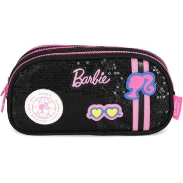 Imagem de Estojo Triplo Barbie Preto C/PAETE - Luxcel