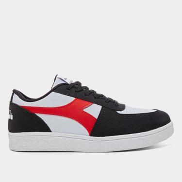 Imagem de Tênis Infantil Diadora Casual Menino, Branco, Vermelho, 35