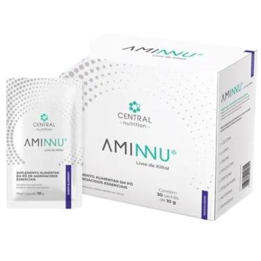 Imagem de Aminnu EAA 30 Sachês – Central Nutrition | Aminoácidos Essenciais em Pó | Sabor Blueberry | Sem Xilitol | Adoçado com Estévia | Caixa com 30 Sachês