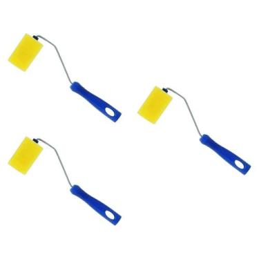 Imagem de Kit 3 Rolo Espuma Tigre 5cm com Suporte Pintura Simples