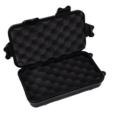 Imagem de Caixa de armazenamento anti-pressão, à prova de choque, à prova d'água, compacta, pequena, de plástico, para acampamento ao ar livre, ferramentas de sobrevivência, preta (Preto XL)