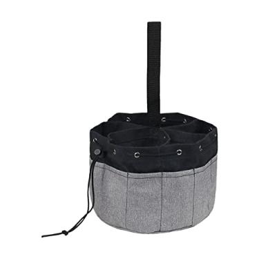 Imagem de Organizador de Ferramentas Marcenaria Garden Bag com 17 Bolsos Bolsa Trabalho Lona para Homens Jardinagem Transportador Jardim Grama Kit Armazenamento Robusto Capacidade Grande Fechamento Cordão