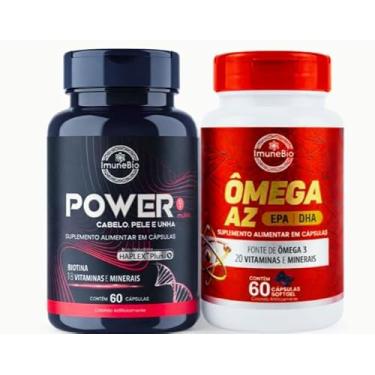 Imagem de 1 KIT Power Mulher - Cabelo Pele Unha Premium - 18 Vitaminas e Minerais + 1 Ômega 3 A-Z - 20 Vitaminas e Minerais + EPA DHA