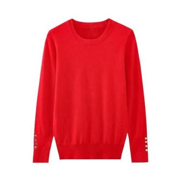 Imagem de Suéter Feminino De Inverno Tricotado Multicolorido, Estilo Casual Com 