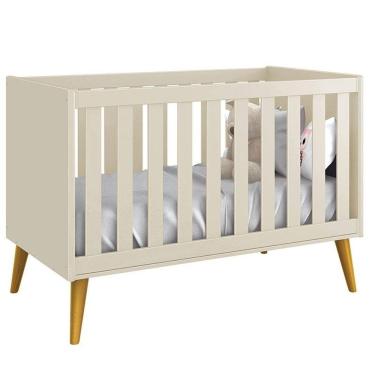 Imagem de Berço Americano Theo Areia com Pés Amadeirados - Reller