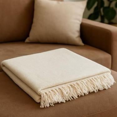 Imagem de Manta Para Sofá Decorativa Grande 210 x 120 Tipo Capa Protetora Verão Inverno 100% Algodão (Cru)