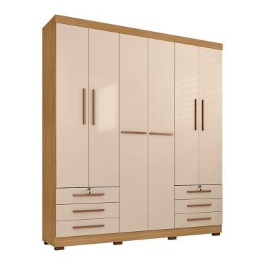 Imagem de Guarda Roupa Casal Holanda 6 Portas E 6 Gavetas Carvalho/off White - Pallazio