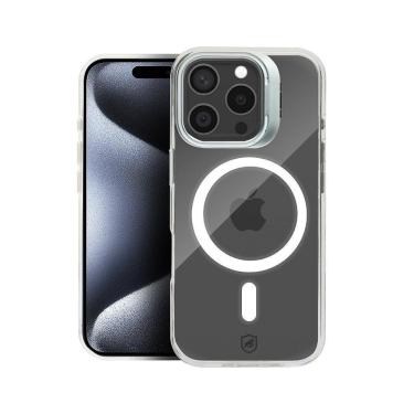Imagem de Capa Para Iphone 15 Pro - Magsafe Crystal Armor Stand - Não Amarela - Gshield