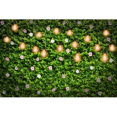 Imagem de Painel de Lona Muro Inglês Flores Iluminado - Fabrika de Festa, 100x07