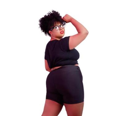Imagem de Short Plus Size Meia Coxa Poliamida BlackOut G1 G2 G3 PINA, G2, Preto
