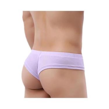 Imagem de Cuecas Boxer Masculinas Sexy De Cintura Baixa Em Tecido Canelado Com B