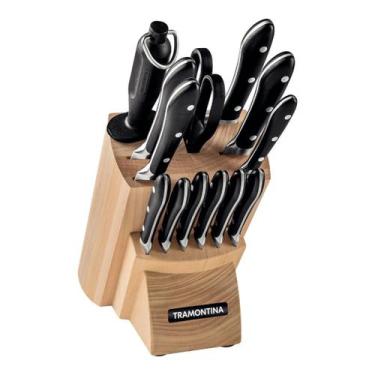 Imagem de Jogo de Facas Tramontina em Aço Inox Cabo em Policarbonato com Suporte