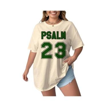 Imagem de Camiseta Casual Oversized Feminina De Manga Curta Com Decote Redondo E