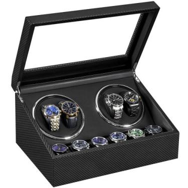 Imagem de ANWBROAD Enrolador Automático de Relógios 4 Rotadores 6 Espaços de Arm