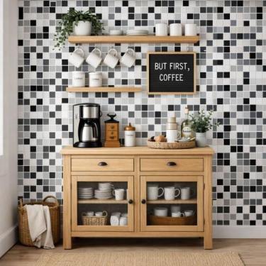 Imagem de Papel de Parede Adesivo Autocolante Decorativo Pastilha Mosaico 5 METR