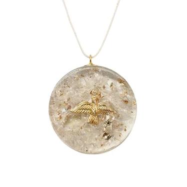 Imagem de Colar Orgonite Conexão Divina Espirito Santo Cristal Com Ouro - Caminh