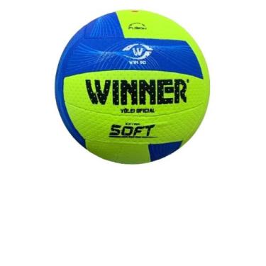 Imagem de Bola De Vôlei soft Winner Branca e Azul