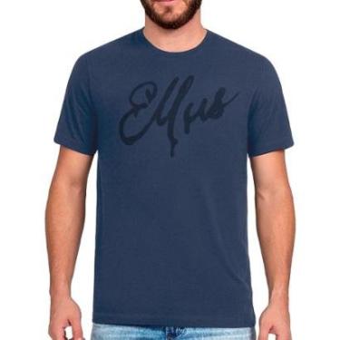 Imagem de Camiseta Ellus Masculina Classic Manual Script Azul Marinho-Masculino