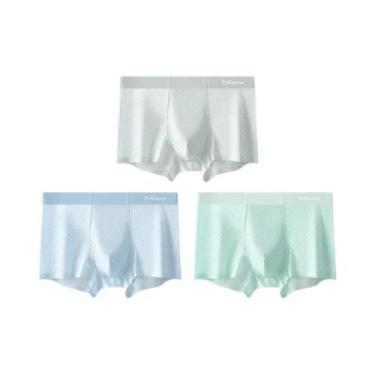 Imagem de Cuecas Boxer Masculinas De Seda Gelada Antibacterianas E Respiráveis E