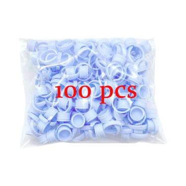 Imagem de 100 Peças Anéis Suporte Para Cola De Cílios, Recipientes Para Pigmento