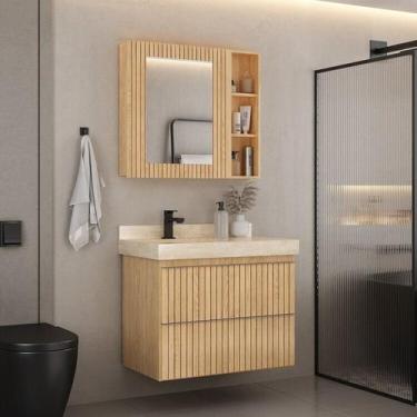 Imagem de Conjunto para Banheiro Lavatório em Porcelanato com Cuba Esculpida, Ga