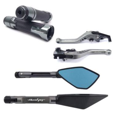 Imagem de Kit Manete Manopla Retrovisor Hornet Cb600f Gravado a laser - NoBrand,