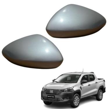 Imagem de Par capa retrovisor strada 2020 a 2025 sem furo prata - MOPAR FIAT