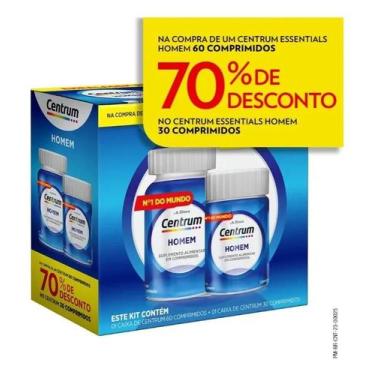 Imagem de Multivitamínico para Homem Centrum Vitaminas de A à Z 90 Com - Congrat