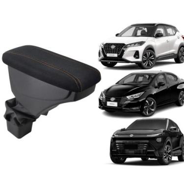 Imagem de Apoio De Braço Nissan Kicks Tecido Preto Costura Laranja - GPI Automot