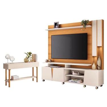 Imagem de Estante Home Theater Virtus Cinamomo Off White Com Aparador Fiero Off 