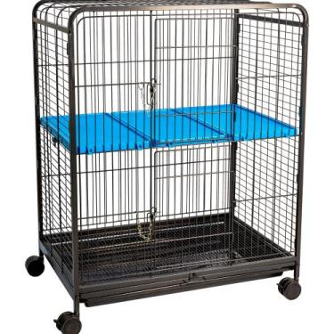 Imagem de Viveiro Fauna Pet Luxo Médio Multiuso Black Azul - JEL PLAST