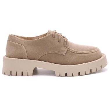 Imagem de Sapato Oxford Feminino Camurca Suzana Santos 4768., Taupe, 37