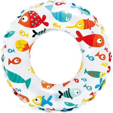 Imagem de Boia Redonda Infantil Inflável Piscina e Praia - Intex, Peixinhos 51cm