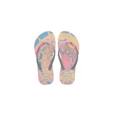 Imagem de Chinelo Infantil Slim Glitter II Havaianas 020896, Rosa, 36
