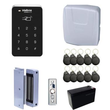 Imagem de Kit Controle de Acesso Intelbras Fechadura Eletroímã e 10 Tags Abertur