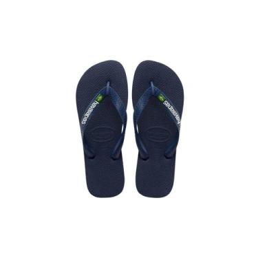 Imagem de Chinelo Logo Bandeira do Brasil Havaiana 016277 - Havaianas, Azul, 40