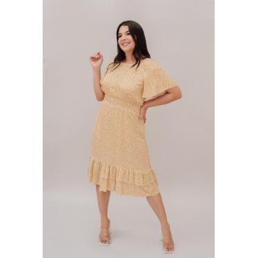 Imagem de Vestido evasê onça amarela - Nysyane, P